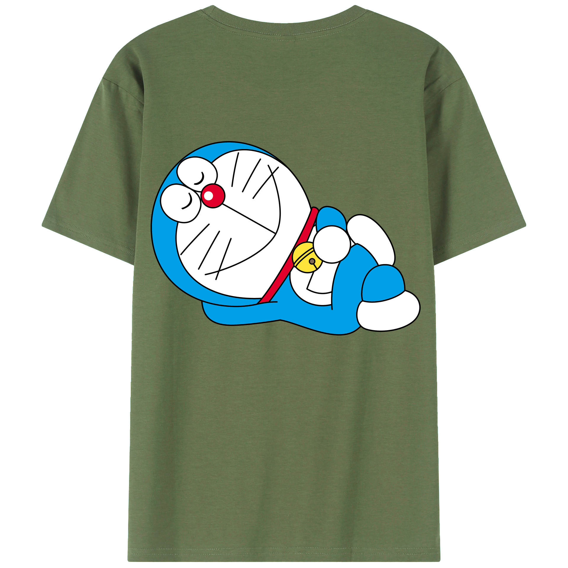 （画像用） ドラえもん Doraemon 綿100％ メンズ半袖Tシャツ（バックプリント） 通気性